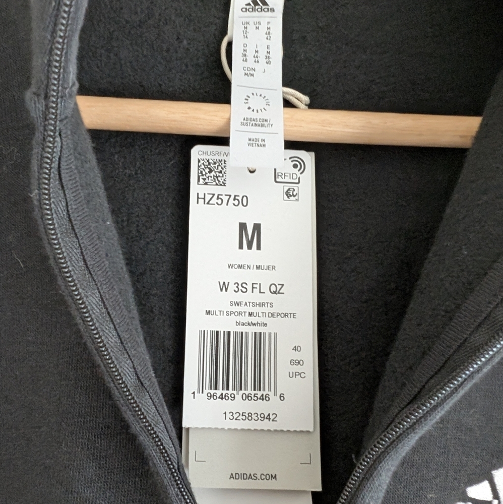NWT Adidas Cropped Fleece - Picture 8 of 9